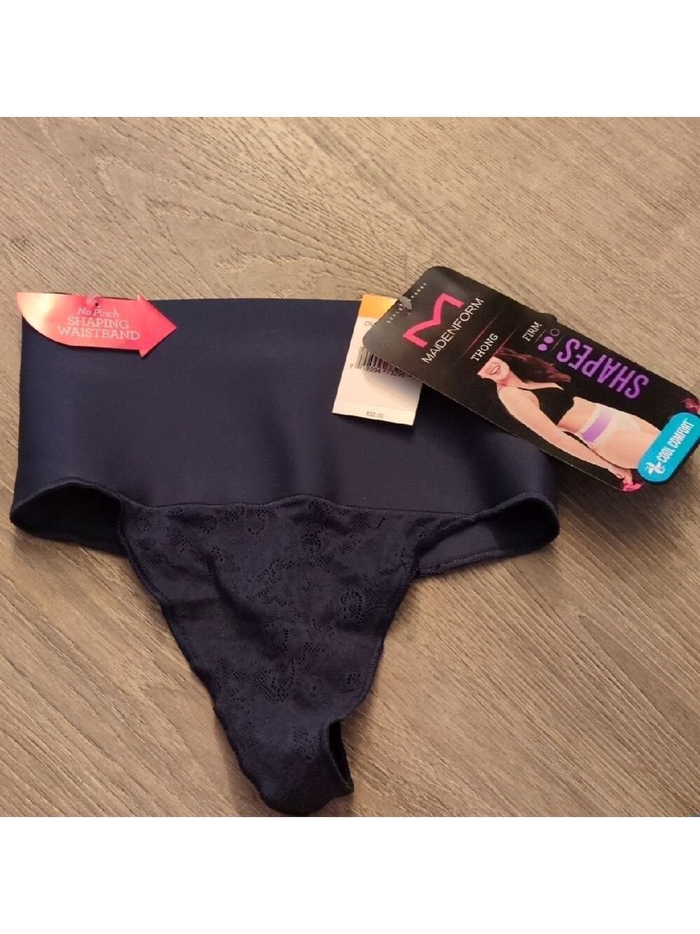 Maidenform Shapes Firm Thong Navy Size Small